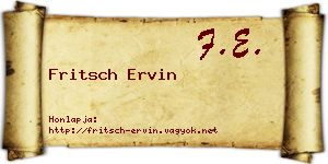 Fritsch Ervin névjegykártya